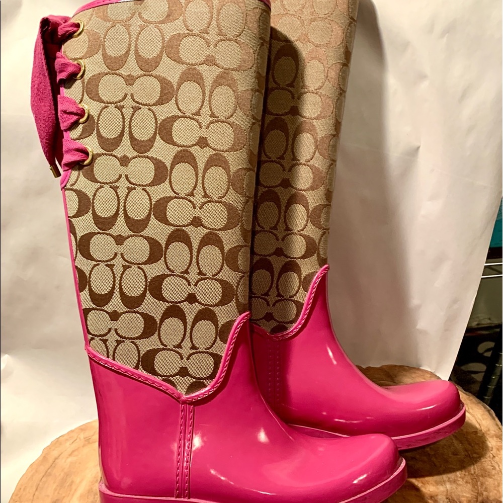 COPY - Coach Tristee Signature Logo Coated Rain Boots
